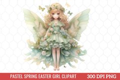 Pastel Spring Easter Girl Clipart Product Image 1