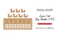 Laser Cut Key Holder SVG - Wall Hook Rack File Product Image 2