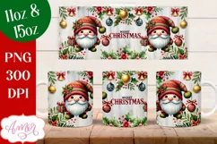 Merry Christmas mug wrap PNG Sublimation, 11oz and 15oz Product Image 3