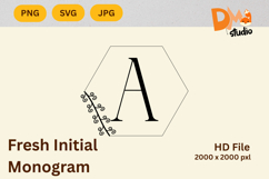 Fresh Initial Monogram - Modern Botanical Letters Product Image 1
