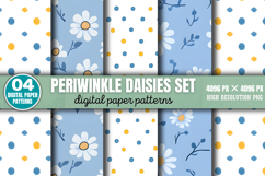 Periwinkle Daisies Set Digital Paper Background Bundle PNG Product Image 12