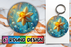 Bright Round Ornaments Sublimation, 3D Flower Product Image 1