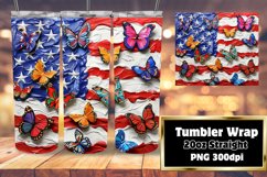 American Flag 3D Tumbler Wrap Sublimation Product Image 1