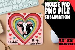 Unique Mouse Mat Sublimation Style, Cute Cow Product Image 1