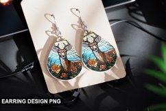 Stained Glass Deer flowers Earring Design Product Image 1