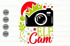 Elf Cam Svg, Elf Camera Svg, Funny Christmas Cam Svg. Product Image 1
