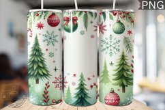 Christmas Watercolor Tumbler Wrap - Christmas PNG Design Product Image 1
