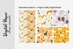 Dog Paw Digital Paper Seamless Scrapbook Paper Product Image 3
