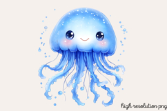 Pastel Cute Mermaid Watercolor Clipart PNG Product Image 1