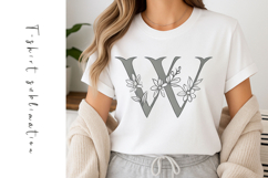 Alphabet, Letters, Monogram, Gray Flowers Product Image 1