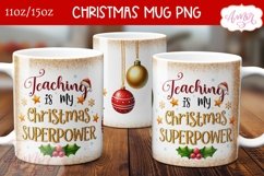 Teacher christmas mug wrap PNG, Teaching mug wrap png Product Image 1