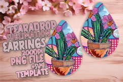 Radiant Flower Pattern Teardrop Earring Design Art Product Image 1