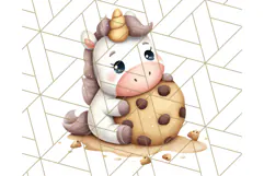 Cute Dessert Unicorn PNG Clipart with Cupcakes & Candies Product Image 3