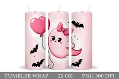 Cute Ghost Tumbler Sublimation. Ghost Halloween Tumbler Product Image 1