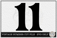 Vintage Number 11 SVG | Antique Postal Cancellation Number Product Image 1