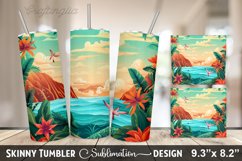Summer 20 oz Skinny Tumbler Sublimation Designs Product Image 2