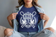 All Star Baseball Mom Svg, Baseball Mom Png, Sport Mom Shirt Product Image 5