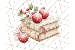 Christmas Book Clipart, Festive Reading PNG Illustrations Product Image 3
