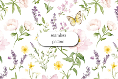 Wildflowers Digital Paper , Flowers Scrapbook, Meadow paper Product Image 1