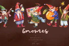 Watercolor Christmas Elves Product Image 1