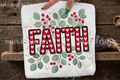 Faith Embroidery PNG, Floral Christian Sublimation Product Image 1