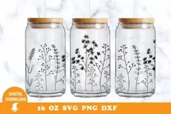 Can glass, Wildflowers svg, flowers, Floral Seamless Product Image 1