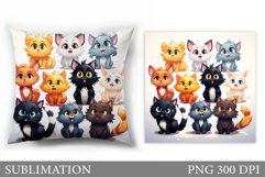 Funny Cat Sublimation. Cute Cat Pillow Sublimation Product Image 1