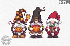 Christmas &amp; Halloween Gnome Sublimation - Clipart PNG Bundle Product Image 9