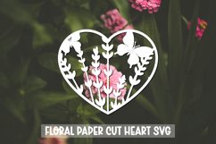 20 Paper Cut Floral Heart , Paper Cut Heart SVG Product Image 13