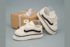 Fashion baby sneakers crochet pattern 4 sizes PDF download Product Image 11