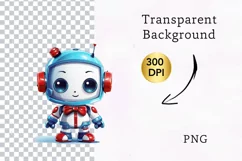Cute Christmas Robot Sublimation Clipart, Robot png Product Image 2