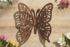 3D Floral Butterfly Lasser Cut | Glowforge | SVG Product Image 1