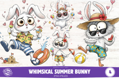 Whimsical Summer Bunny Clipart Product Image 1
