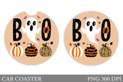 Halloween Coaster Design. Cute Ghost Car Coaster Product Image 1