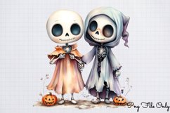 Pastel Halloween Skeleton Clipart Bundle PNG Product Image 12