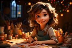 3D Character Child Girl Childcare with relevant environment Product Image 1