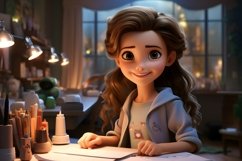 3D Character Child Girl Childcare with relevant environment Product Image 1