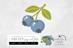 Blueberry SVG Cut File, Layered Berries Papercraft Design Product Image 1