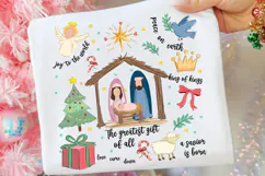 Nativity Scene Christmas Png, Coquette Jesus Christmas Png Product Image 1