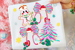 Brushtroke Christmas nurse png, Nurse Coquette Christmas Png Product Image 1
