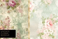 100 Vintage Floral Seamless Pattern Bundle, Shabby Papers Product Image 7