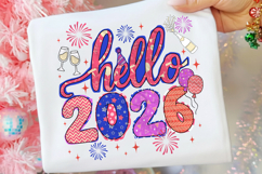 Coquette Hello 2026 Png, Retro New Years Png, Disco Ball Png Product Image 1