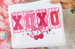 Xoxo coquette png, Heart bows png, pink coquette valentine Product Image 2