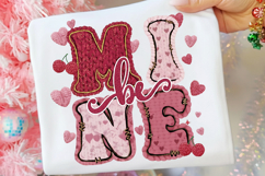 Faux Knitted Yarn Texture Be Mine Valentine PNG Product Image 1