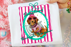 Dachshund Through The Snow PNG, Retro Christmas Dog Mom Png Product Image 1