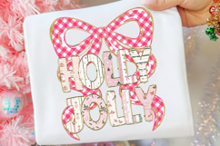 Holly Jolly Png, Glitter Coquette Christmas Tree Png Product Image 1