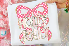 Holly Jolly Png, Glitter Coquette Christmas Tree Png Product Image 1