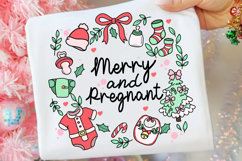 Merry And Pregnant Png, Christmas Pregnancy Png, Holiday Png Product Image 3