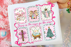 Jesus Is The Reason To Be Season Png, Christmas Coquette Bow Product Image 1