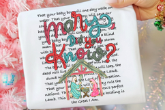 Preppy Mary Did You Know PNG, Doodle Font Christmas PNG Product Image 1